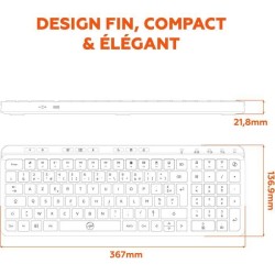 Clavier compact - Touches plates - MOBILITY LAB - KP450W - AZERTY - FR
