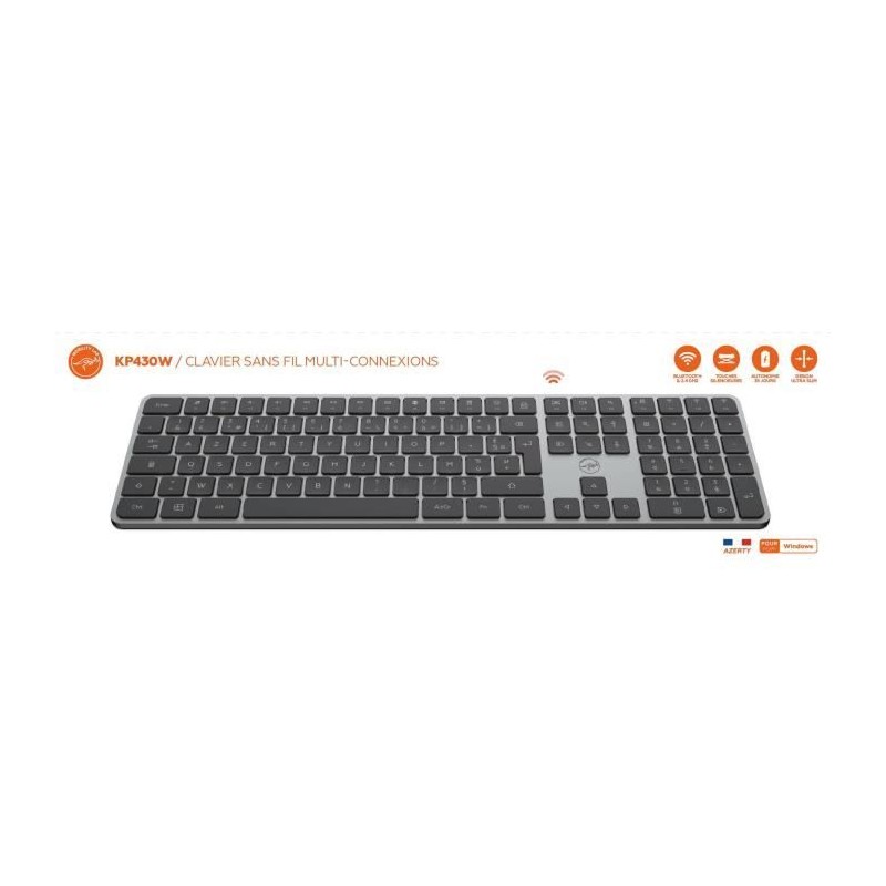 Clavier sans fil - Touches plates - MOBILITY LAB - KP430W - AZERTY - F Clavier sans fil - Touches plates - MOBILITY LAB - KP430W - AZERTY - F