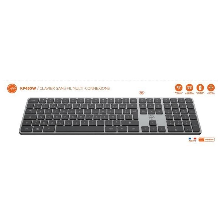 Clavier sans fil - Touches plates - MOBILITY LAB - KP430W - AZERTY - FR - Noir