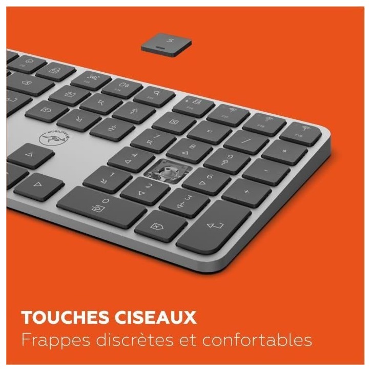 Clavier sans fil - Touches plates - MOBILITY LAB - KP430W - AZERTY - FR - Noir