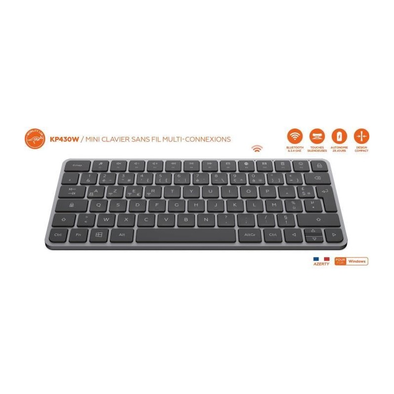 Mini clavier sans fil - Touches plates - MOBILITY LAB - KP430W - AZERT Mini clavier sans fil - Touches plates - MOBILITY LAB - KP430W - AZERT