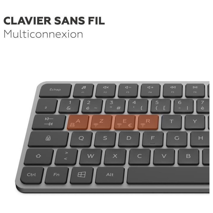Mini clavier sans fil - Touches plates - MOBILITY LAB - KP430W - AZERTY - FR - Noir Mini clavier sans fil - Touches plates - MOBILITY LAB - KP430W - AZERTY - FR - Noir