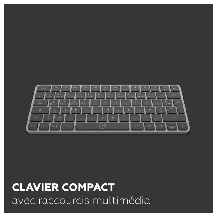 Mini clavier sans fil - Touches plates - MOBILITY LAB - KP430W - AZERTY - FR - Noir Mini clavier sans fil - Touches plates - MOBILITY LAB - KP430W - AZERTY - FR - Noir