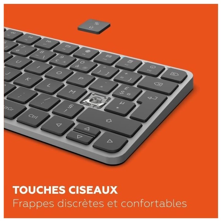 Mini clavier sans fil - Touches plates - MOBILITY LAB - KP430W - AZERTY - FR - Noir Mini clavier sans fil - Touches plates - MOBILITY LAB - KP430W - AZERTY - FR - Noir