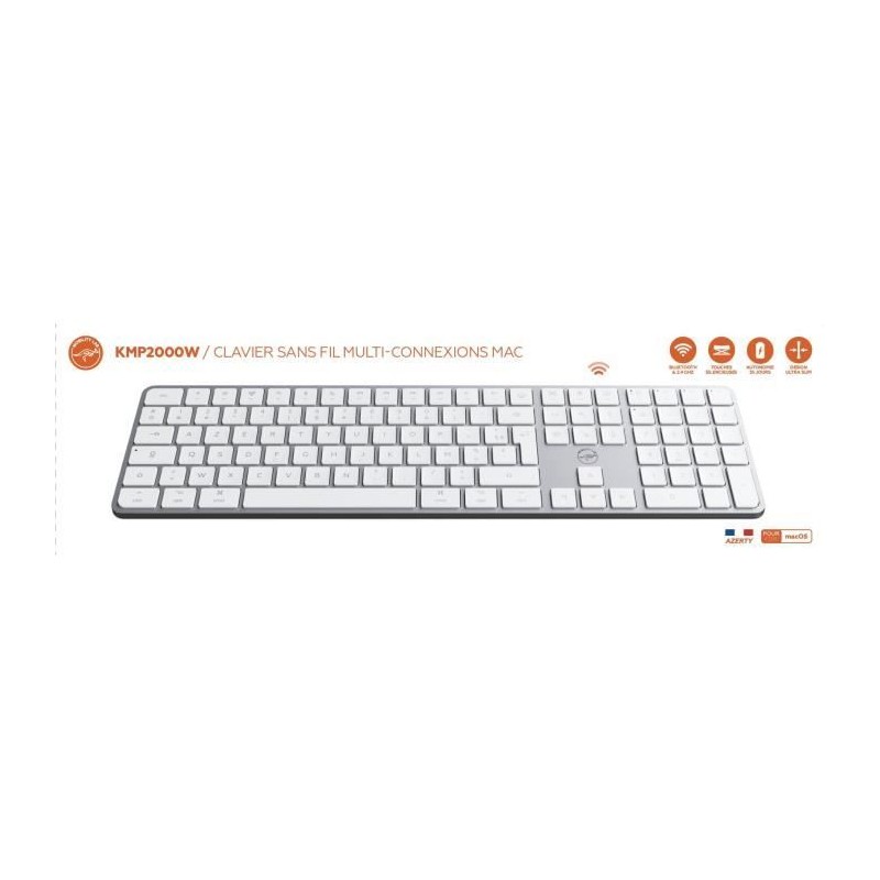 Clavier sans fil - Touches plates - MOBILITY LAB - KMP2000W - AZERTY - Clavier sans fil - Touches plates - MOBILITY LAB - KMP2000W - AZERTY -
