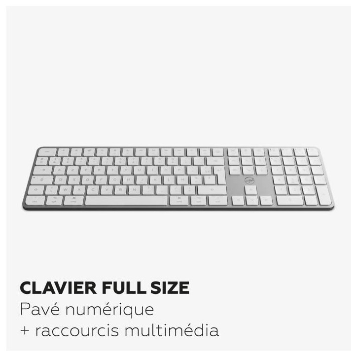 Clavier sans fil - Touches plates - MOBILITY LAB - KMP2000W - AZERTY - FR - Multi-connexions - Blanc Clavier sans fil - Touches plates - MOBILITY LAB - KMP2000W - AZERTY - FR - Multi-connexions - Blanc