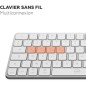 Mini clavier - Touches plates - MOBILITY LAB - KMP2000W - AZERTY - FR - Multi-connexions - Blanc Mini clavier - Touches plates - MOBILITY LAB - KMP2000W - AZERTY - FR - Multi-connexions - Blanc
