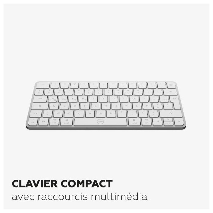 Mini clavier - Touches plates - MOBILITY LAB - KMP2000W - AZERTY - FR - Multi-connexions - Blanc Mini clavier - Touches plates - MOBILITY LAB - KMP2000W - AZERTY - FR - Multi-connexions - Blanc