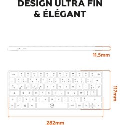 Mini clavier - Touches plates - MOBILITY LAB - KMP2000W - AZERTY - FR