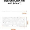 Mini clavier - Touches plates - MOBILITY LAB - KMP2000W - AZERTY - FR