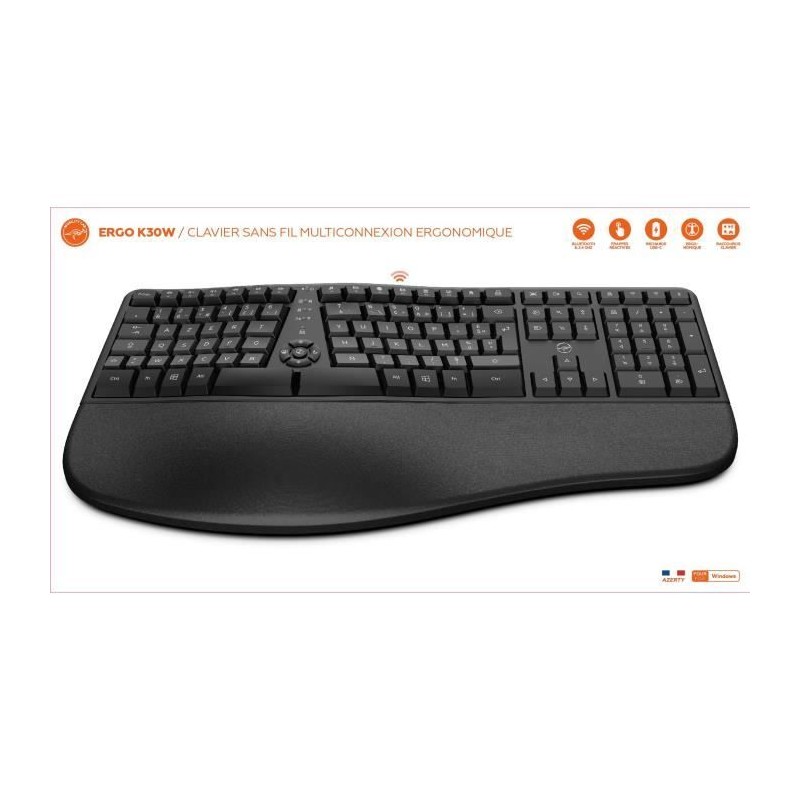 Clavier sans fil - Ergonomique - MOBILITY LAB - K30W - AZERTY - Multi- Clavier sans fil - Ergonomique - MOBILITY LAB - K30W - AZERTY - Multi-