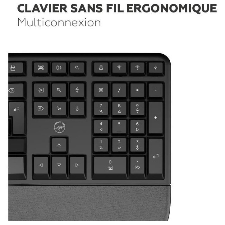 Clavier sans fil - Ergonomique - MOBILITY LAB - K30W - AZERTY - Multi-connexions - Noir Clavier sans fil - Ergonomique - MOBILITY LAB - K30W - AZERTY - Multi-connexions - Noir