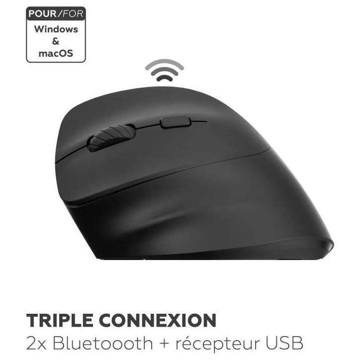 Souris sans fil - 2x Bluetooth + récepteur USB 2,4GHz - MOBILITY LAB - M30W-L - Ergonomique - Pour gaucher - Noir Souris sans fil - 2x Bluetooth + récepteur USB 2,4GHz - MOBILITY LAB - M30W-L - Ergonomique - Pour gaucher - Noir