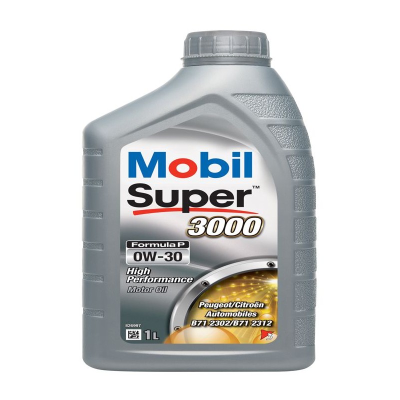 Huile moteur 0W-30 Synthétique - MOBIL - Super 3000 - Formula-P -bido