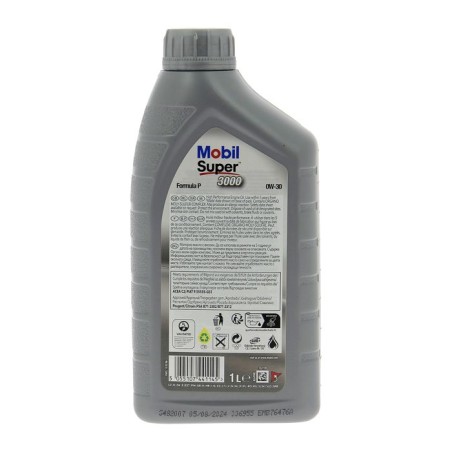 Huile moteur 0W-30 Synthétique - MOBIL - Super 3000 - Formula-P -bidon 1L - haute performance