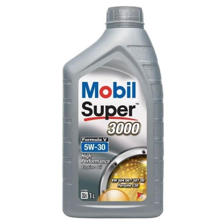 Huile moteur 5W-30 Synthétique - MOBIL - Super 3000 - Formula-V -bidon 1L - haute performance anti-pollution