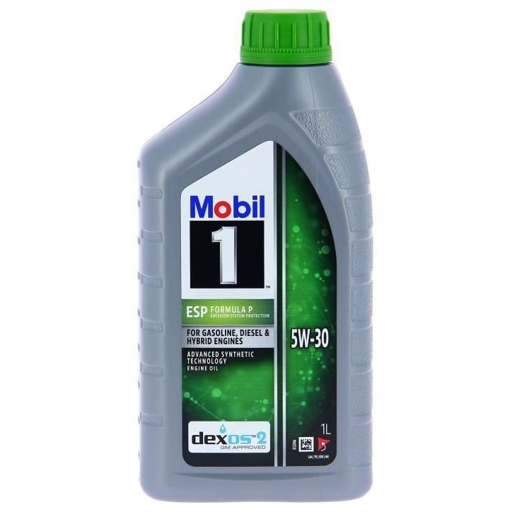 Huile moteur 5W-30 ESP Synthétique - MOBIL 1 - Formula-P -bidon 5L - haute performance anti-pollution Huile moteur 5W-30 ESP Synthétique - MOBIL 1 - Formula-P -bidon 5L - haute performance anti-pollution