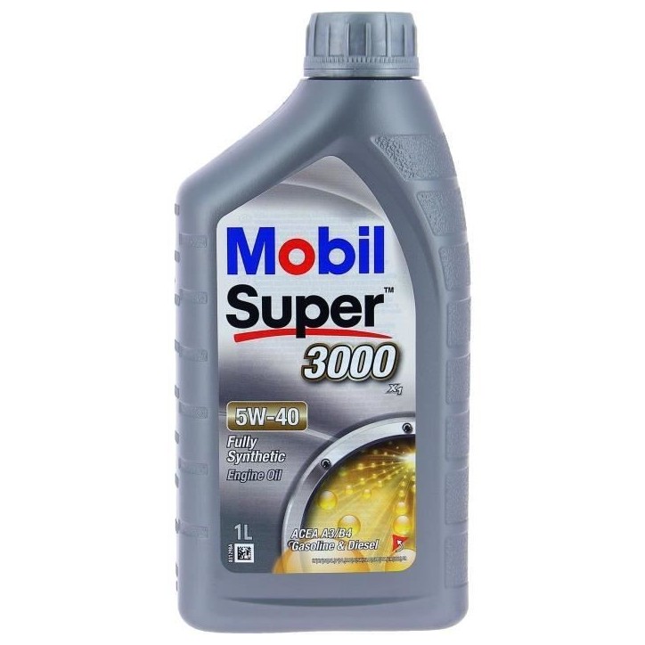 Huile moteur 5W-40 Synthétique - MOBIL - Super 3000 X1 - bidon 1L - haute performance anti-pollution Huile moteur 5W-40 Synthétique - MOBIL - Super 3000 X1 - bidon 1L - haute performance anti-pollution