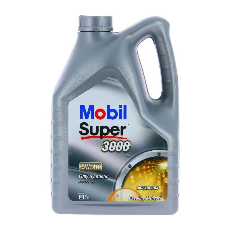 Huile moteur 5W-40 Synthétique - MOBIL - Super 3000 - Bidon 5L- haute Huile moteur 5W-40 Synthétique - MOBIL - Super 3000 - Bidon 5L- haute
