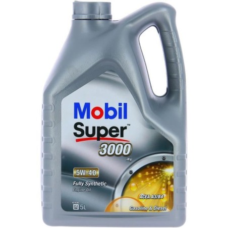Huile moteur 5W-40 Synthétique - MOBIL - Super 3000 - Bidon 5L- haute