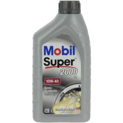 Huile moteur 10W-40 Synthétique - MOBIL - Super 2000 X1 - bidon 1L -