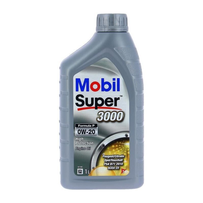 Bidon huile de moteur - MOBIL - S3000 0W20 Formula-P - 1 L - 4 saisons Bidon huile de moteur - MOBIL - S3000 0W20 Formula-P - 1 L - 4 saisons