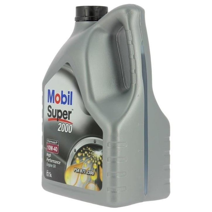 Huile moteur 10W-40 Synthétique - MOBIL - Super 2000 X1 - Formula-P -bidon 5L - haute performance anti-pollution Huile moteur 10W-40 Synthétique - MOBIL - Super 2000 X1 - Formula-P -bidon 5L - haute performance anti-pollution