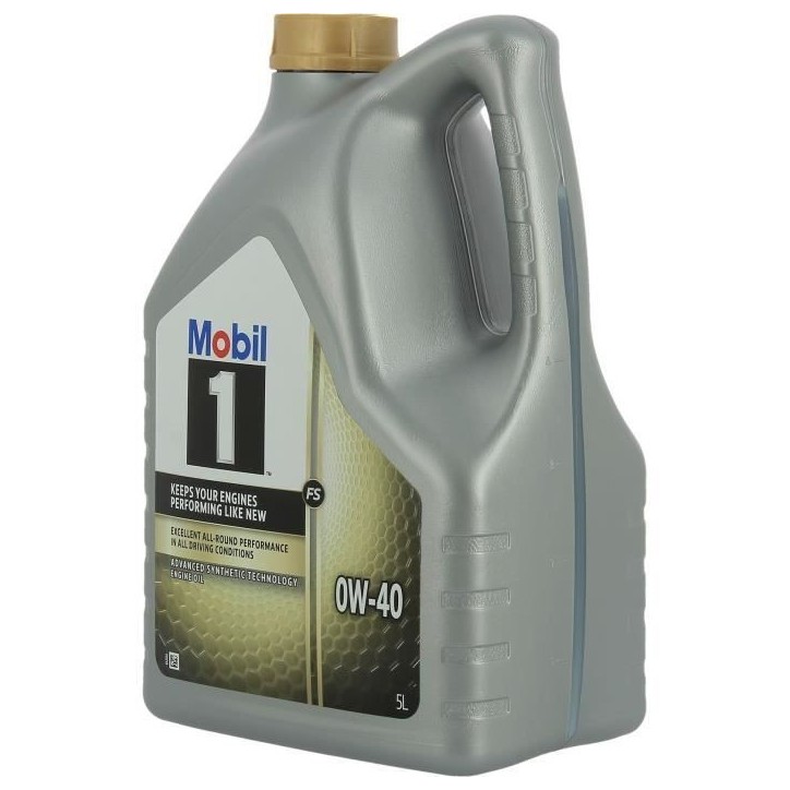 Huile moteur 5W-40 FS Synthétique - MOBIL 1 -bidon 5L - Ultra haute performance - anti-pollution Huile moteur 5W-40 FS Synthétique - MOBIL 1 -bidon 5L - Ultra haute performance - anti-pollution