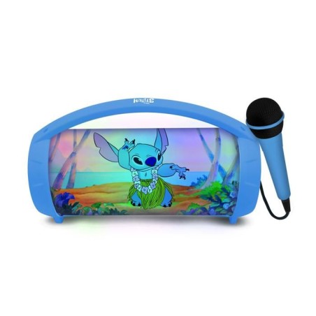 LEXIBOOK - Enceinte Bluetooth sans fil lumineuse avec micro - Batterie rechargeable - Disney Stitch