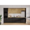 MODENA - Cuisine complete - 300 x 52 x 82 cm - Chene artisan / Noir ma