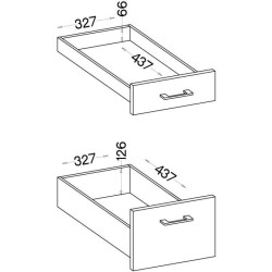 MODENA - Meuble bas casserolier - 3 tiroirs - 40 x 52 x 82 cm - Chene