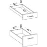 MODENA - Meuble bas casserolier - 3 tiroirs - 40 x 52 x 82 cm - Chene