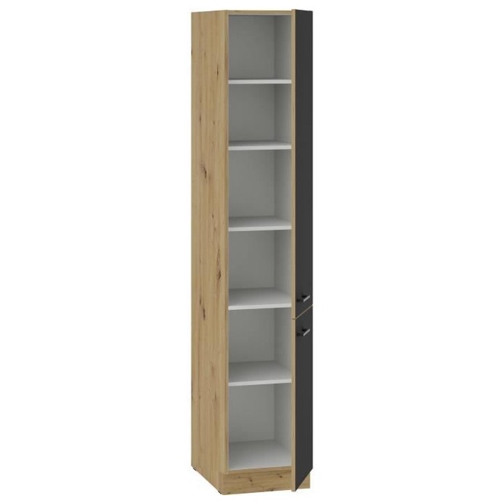 MODENA - Colonne - 2 portes - 40 x 57 x 210 cm - Chene artisan / Noir mat MODENA - Colonne - 2 portes - 40 x 57 x 210 cm - Chene artisan / Noir mat