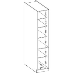 MODENA - Colonne - 2 portes - 40 x 57 x 210 cm - Chene artisan / Noir