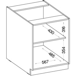 MODENA - Meuble bas - 1 porte battante - 60 x 52 x 82 cm - Chene artis