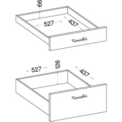 MODENA - Meuble bas casserolier - 3 tiroirs - 60 x 52 x 82 cm - Chene