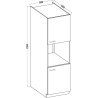 MODENA - Colonne four - 2 portes - 60 x 57 x 210 cm - Chene artisan /