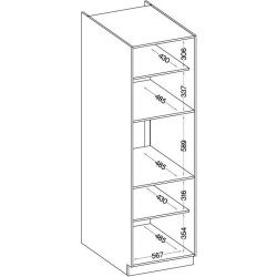 MODENA - Colonne four - 2 portes - 60 x 57 x 210 cm - Chene artisan /