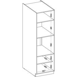 MODENA - Colonne four micro-ondes - 2 portes - 60 x 57 x 210 cm - Chen