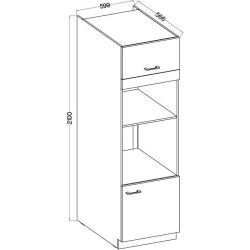 MODENA - Colonne four micro-ondes - 2 portes - 60 x 57 x 210 cm - Chen