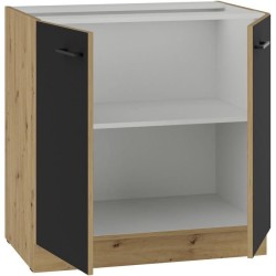 MODENA - Meuble bas - 2 portes battantes - 80 x 52 x 82 cm - Chene art