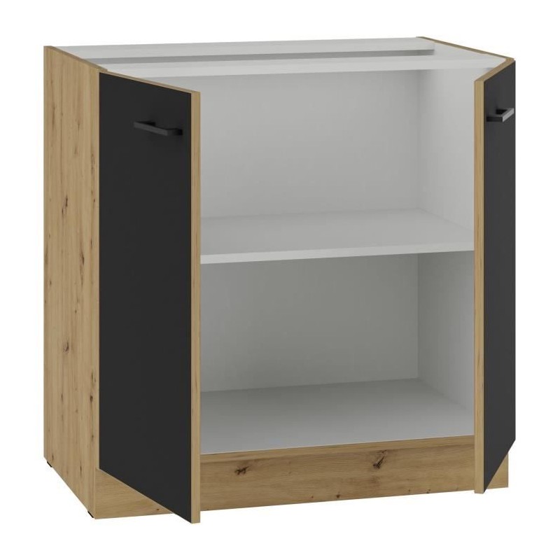 MODENA - Meuble bas - 2 portes battantes - 80 x 52 x 82 cm - Chene art MODENA - Meuble bas - 2 portes battantes - 80 x 52 x 82 cm - Chene art