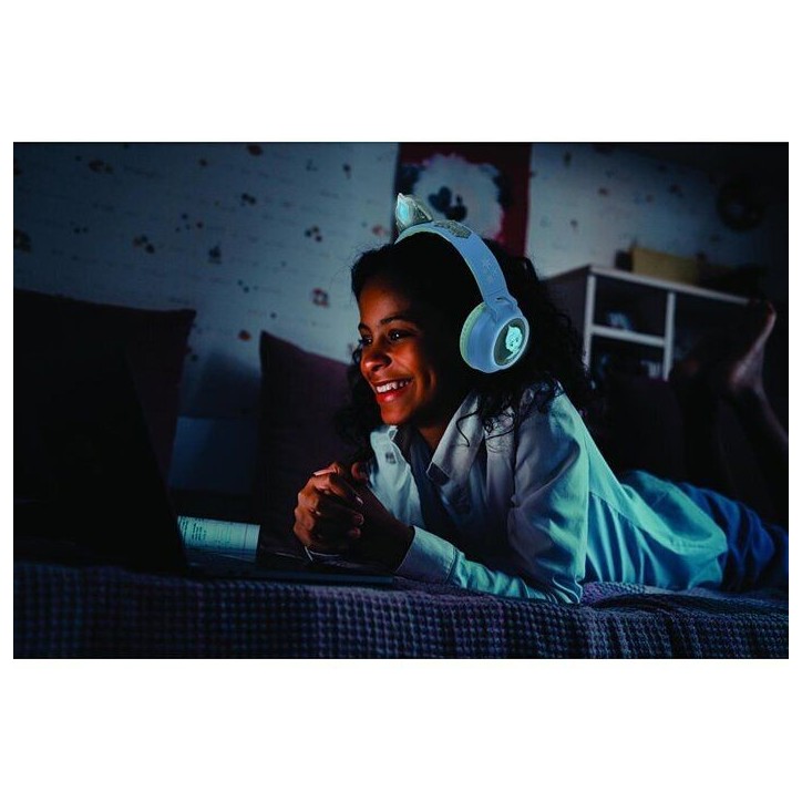 Casque lumineux pliable Bluetooth et filaire avec un design d'une tiare de l'univers de La Reine des Neiges Casque lumineux pliable Bluetooth et filaire avec un design d'une tiare de l'univers de La Reine des Neiges