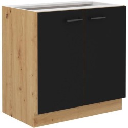 MODENA - Meuble bas - 2 portes battantes - 80 x 52 x 82 cm - Chene art