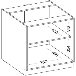MODENA - Meuble bas - 2 portes battantes - 80 x 52 x 82 cm - Chene art