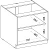 MODENA - Meuble bas - 2 portes battantes - 80 x 52 x 82 cm - Chene art