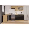 MODENA - Cuisine complete - 210 x 150 x 82 cm - Chene artisan / Noir m