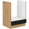 MODENA - Meuble bas four - 60 x 52 x 82 cm - Chene artisan / Noir mat
