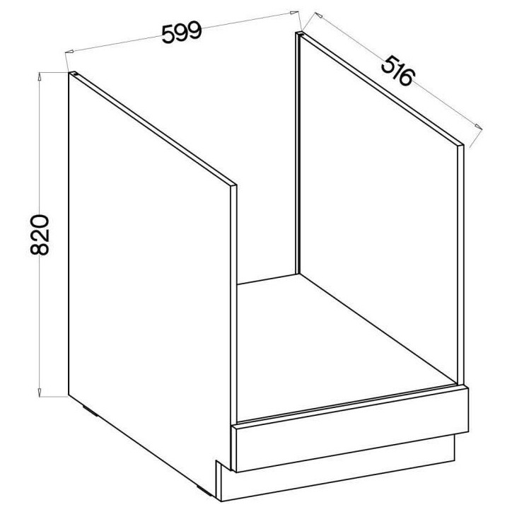 MODENA - Meuble bas four - 60 x 52 x 82 cm - Chene artisan / Noir mat - Plan de travail non inclus MODENA - Meuble bas four - 60 x 52 x 82 cm - Chene artisan / Noir mat - Plan de travail non inclus