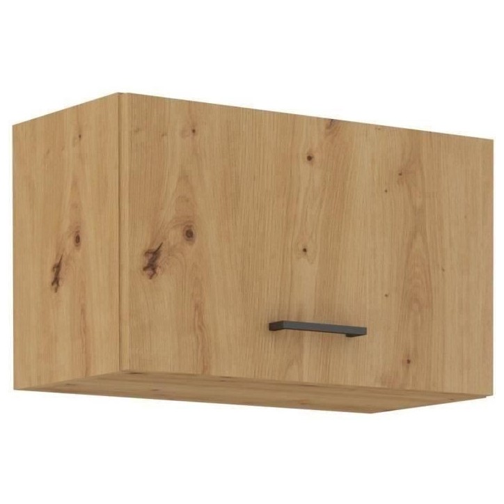 MODENA - Meuble haut hotte - 1 porte - 60 x 31 x 72 cm - Chene artisan / Noir mat MODENA - Meuble haut hotte - 1 porte - 60 x 31 x 72 cm - Chene artisan / Noir mat